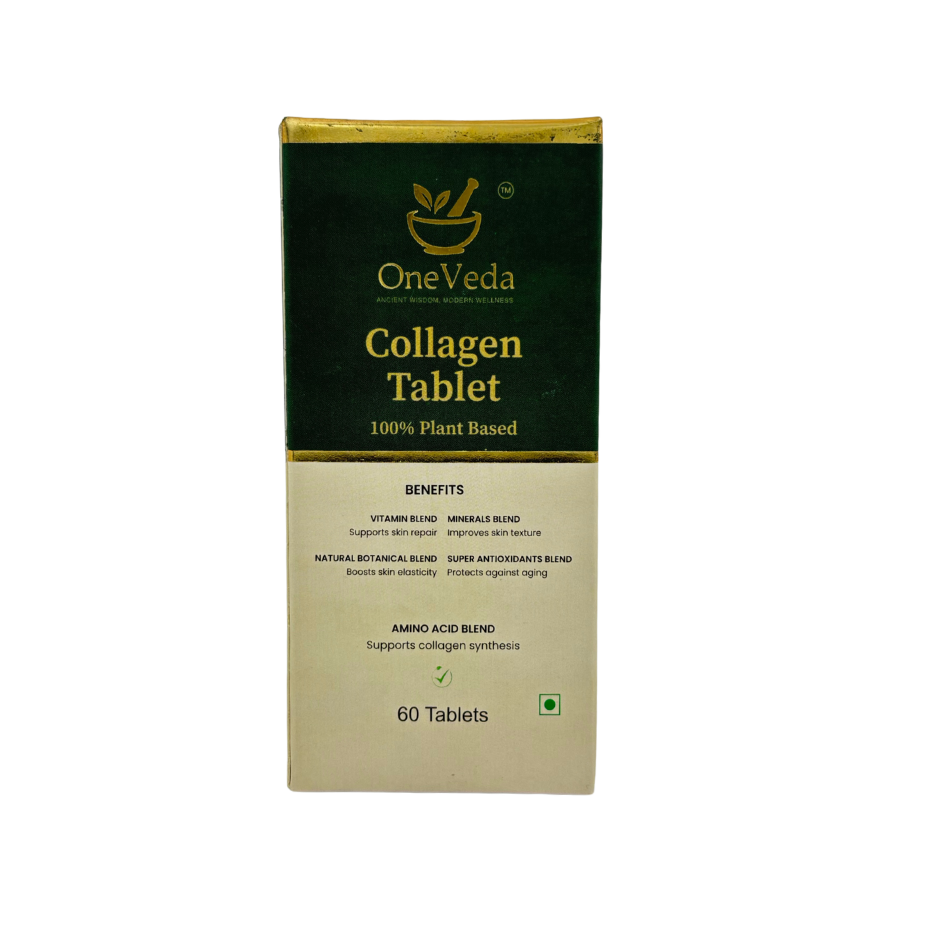 OneVeda Collagen Tablets - Plant-Based Collagen Support for Skin, Hair, Nails & Joint Wellness