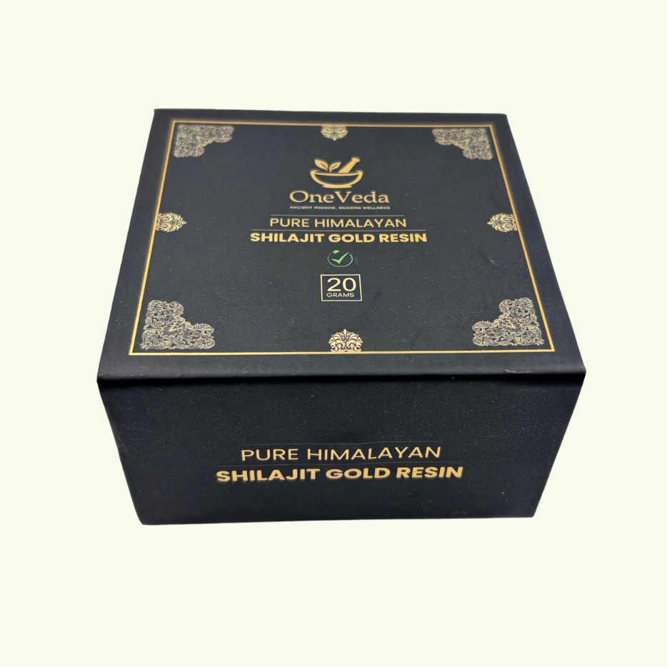 OneVeda Shilajit Gold Resin – Pure Himalayan Extract (100% Natural), Pure Himalayan Shilajit for Complete Vitality & Strength