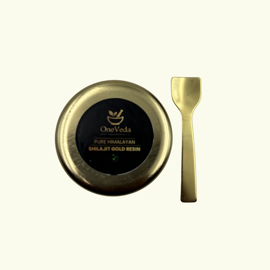 OneVeda Shilajit Gold Resin – Pure Himalayan Extract (100% Natural), Pure Himalayan Shilajit for Complete Vitality & Strength