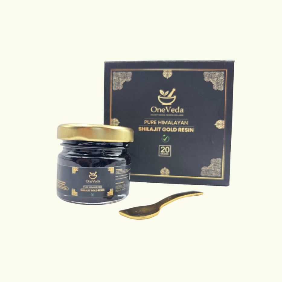 OneVeda Shilajit Gold Resin – Pure Himalayan Extract (100% Natural), Pure Himalayan Shilajit for Complete Vitality & Strength