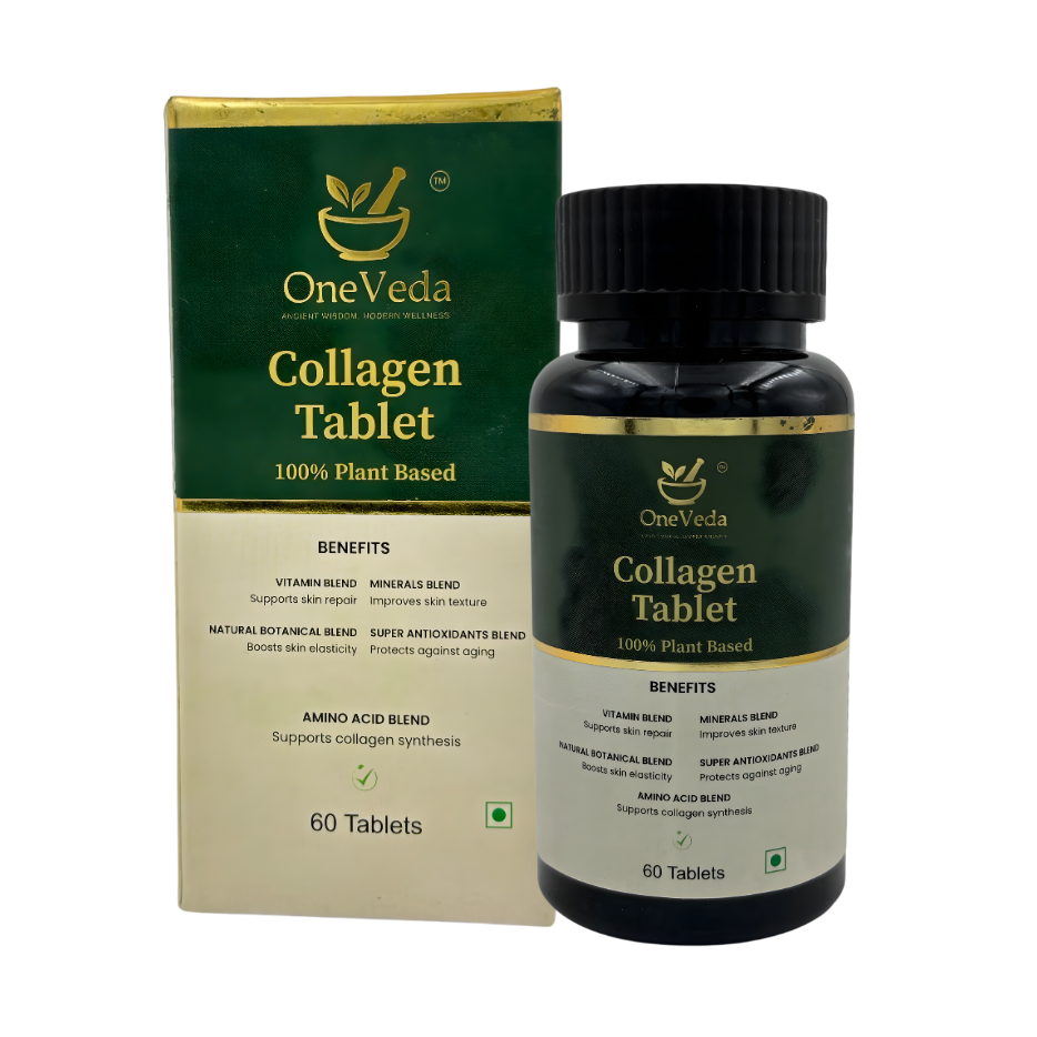 OneVeda Collagen Tablets - Plant-Based Collagen Support for Skin, Hair, Nails & Joint Wellness