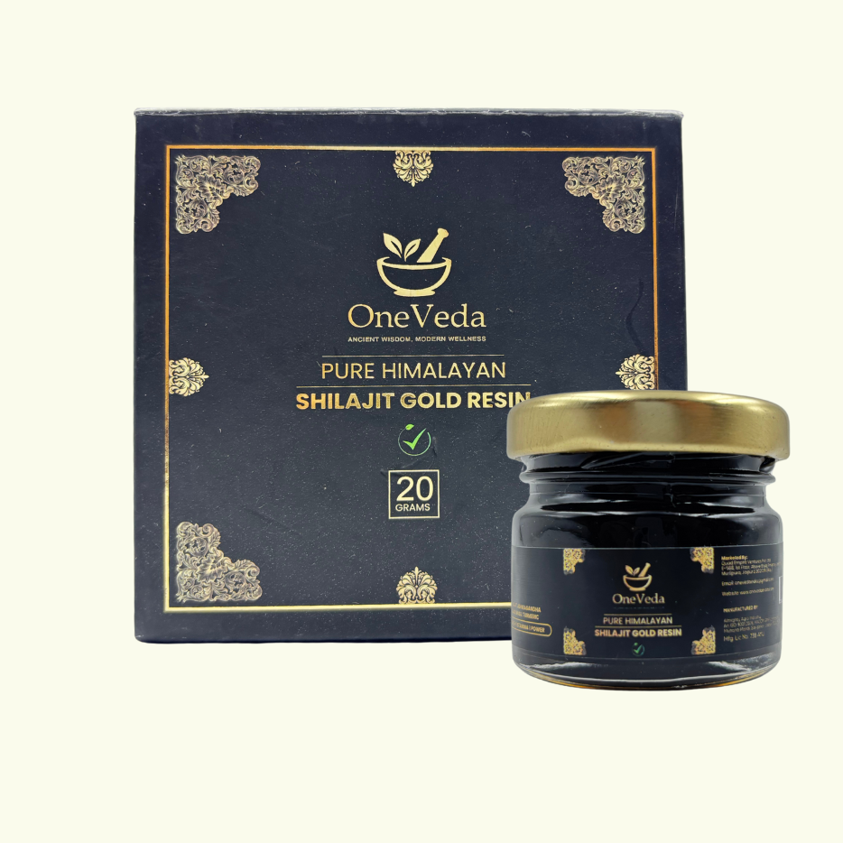 OneVeda Shilajit Gold Resin – Pure Himalayan Extract (100% Natural), Pure Himalayan Shilajit for Complete Vitality & Strength